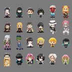 24 chibi anime swordsman figures on a grey background