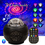 Galaxy Star Projector Night Light LED Ocean Wave Lamp Bluetooth Music Remote Control