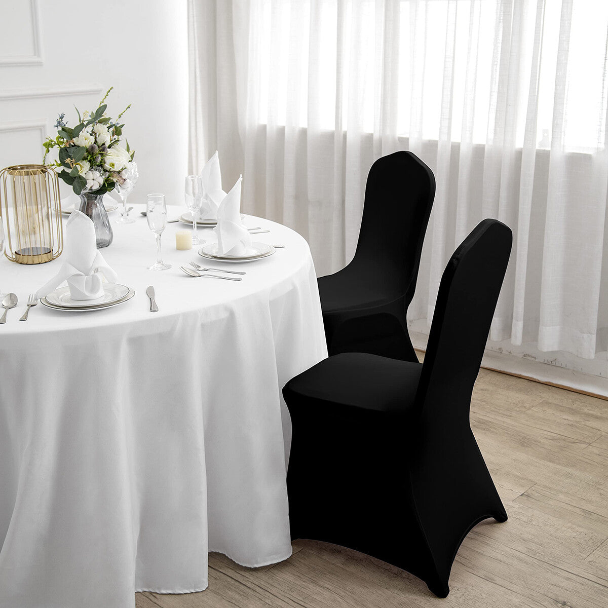 6 Pack Stretch Chair Covers – Spandex Full Seat Covers for Banquet, Wedding, Party and Events