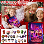 Girls opening the K-pop advent calendar with Santa