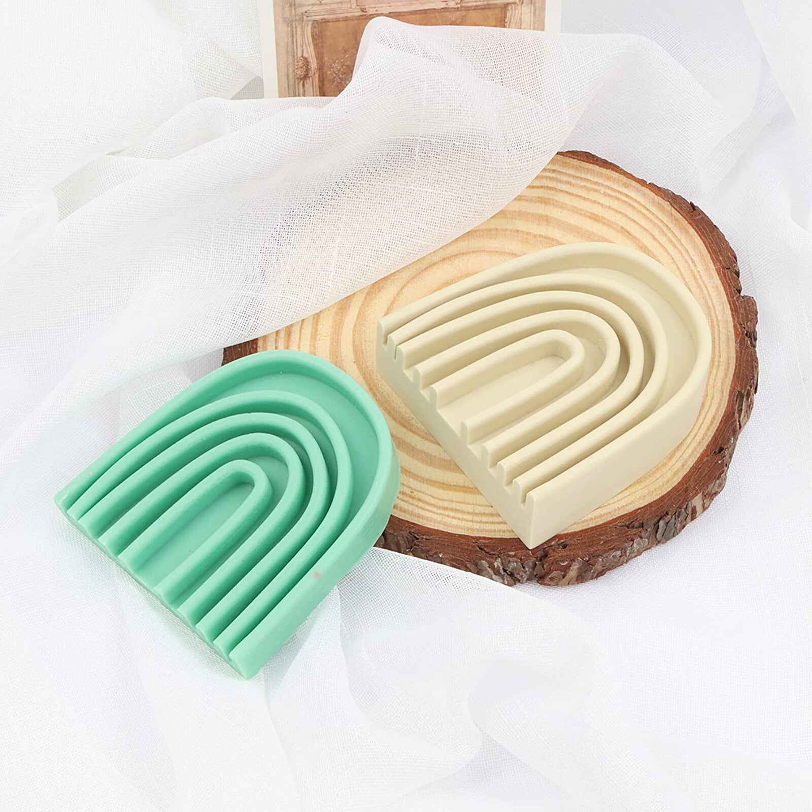 2pcs 3D Rainbow Bridge Silicone Mold | DIY Candle Soap Resin Gypsum Baking Mould