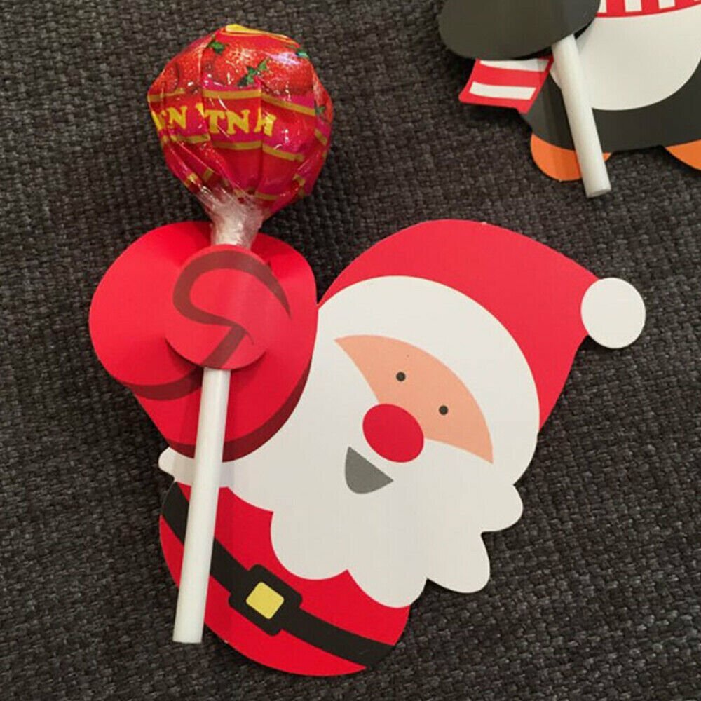 50~200x Christmas Party Lollipop Lolly Holder Sugar-loaf Paper Card Holder Xmas
