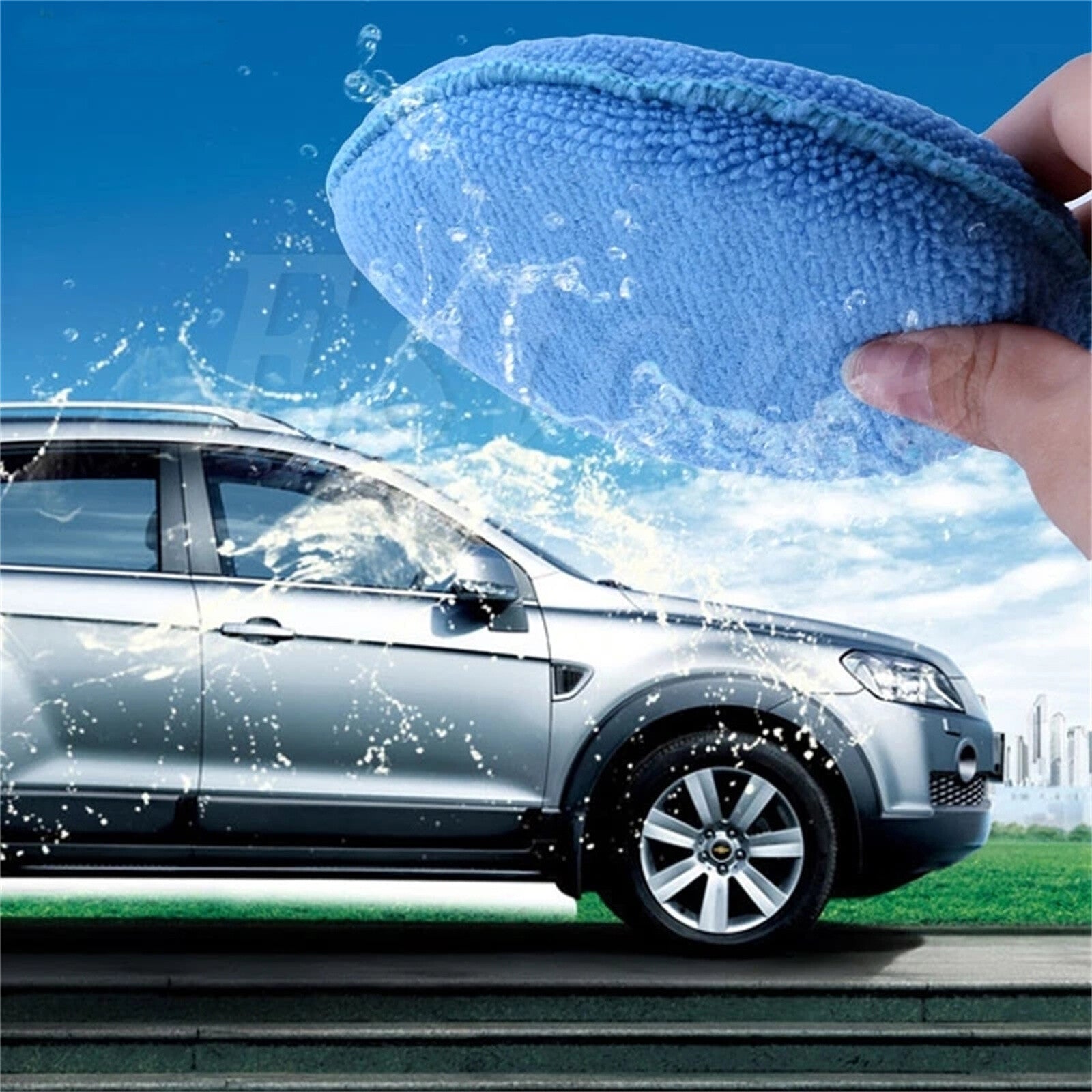 50PCS Car Ceramic Coating Sponge Applicator Pads - Blue Microfibre Nano Wax Polish Pads
