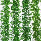 12PCS 2M Artificial Ivy Vine Garland - Fake Hanging Green Leaf Plant for Party Home Decor