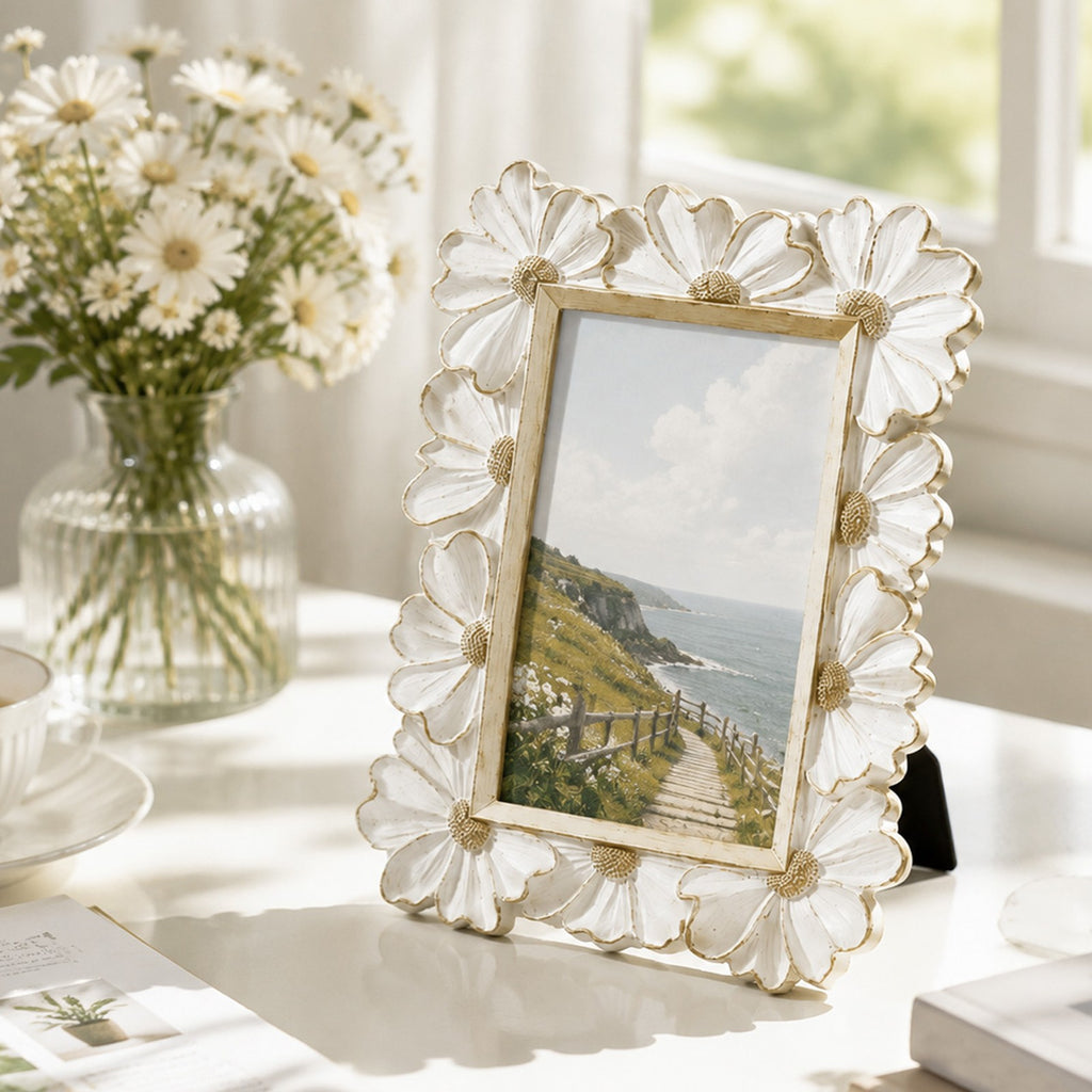 2pcs Resin Flower Photo Frame Art Projects Display Table Stand Office Home Decor