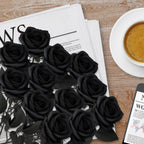 Black Artificial Rose Flowers for DIY Wedding Bouquets Halloween Decorations AU
