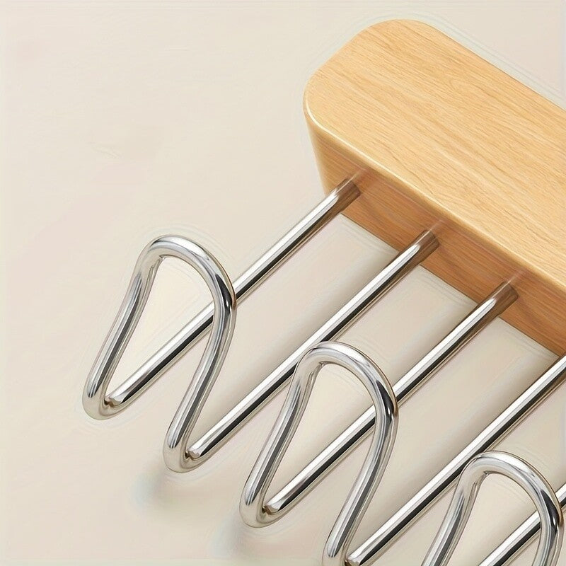 Premium Wood Style Wall Mounted Hanger Hook – Adhesive Kitchen Bathroom Cloth Hook