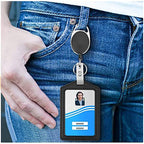 10 Sets Retractable ID Badge Holder with Lanyard Reel | Opal Card Holder Keychain