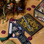 Bookmarks, notebook and wax seal stickers from the stationery advent calendar