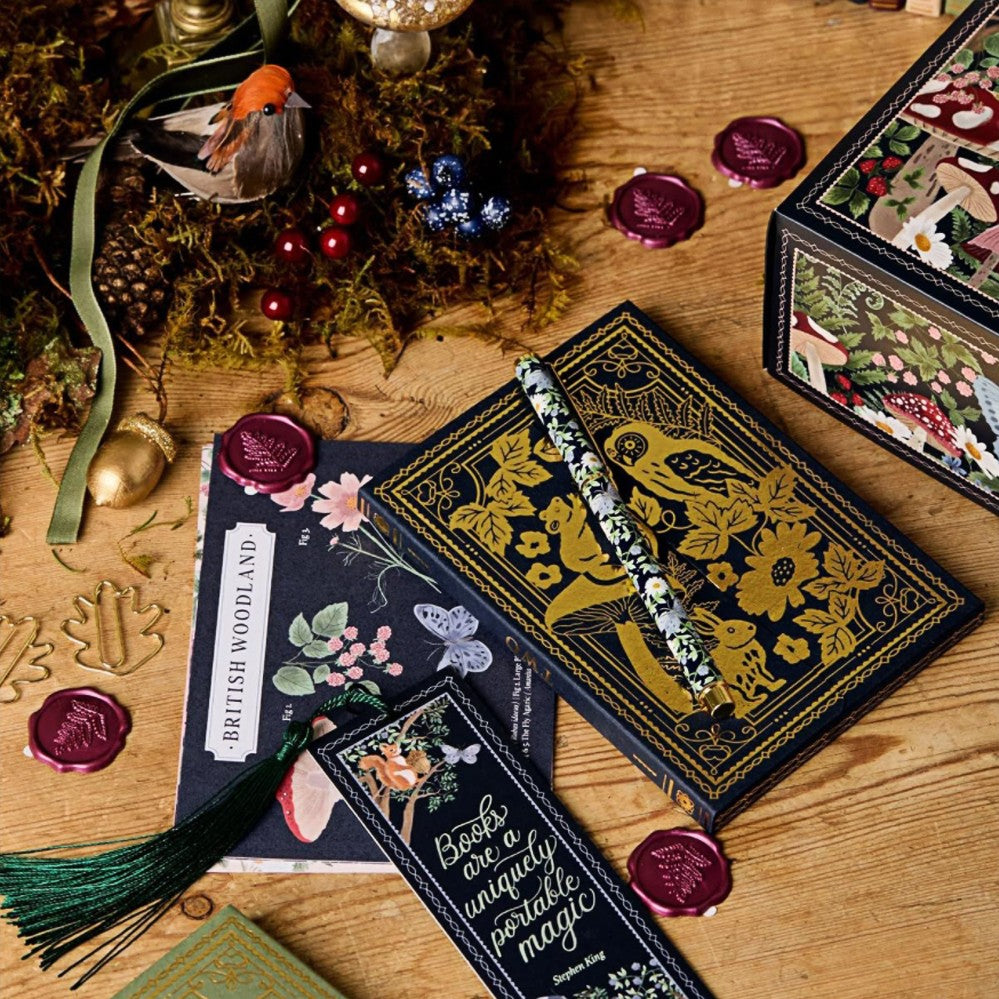 Bookmarks, notebook and wax seal stickers from the stationery advent calendar