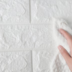 40 Pack 3D Brick Wall Stickers | Self Adhesive Foam Wallpaper Panels Waterproof White Wall Decor