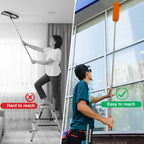 3 in 1 Extendable Window Cleaning Brush Kit – Microfibre Glass Cleaner, Spider Web Duster and Bendable Dusting Tool