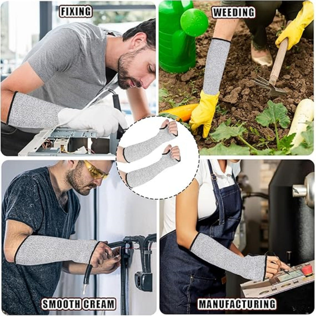 6PCS Cut Resistant Protective Arm Sleeves - Anti Cut Safety Guard Sleeves for Work and Kitchen