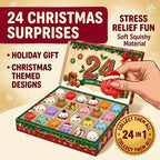 24 Christmas surprises squishy advent calendar open tray showing all compartments