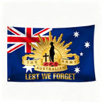 Anzac Day Australia Lest We Forget Flag We Will Remembe Them Grommet Flag Double