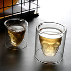 8PCS Crystal Skull Shot Glass Set 75ml – Clear Glass Vodka Whiskey Liquor Cups