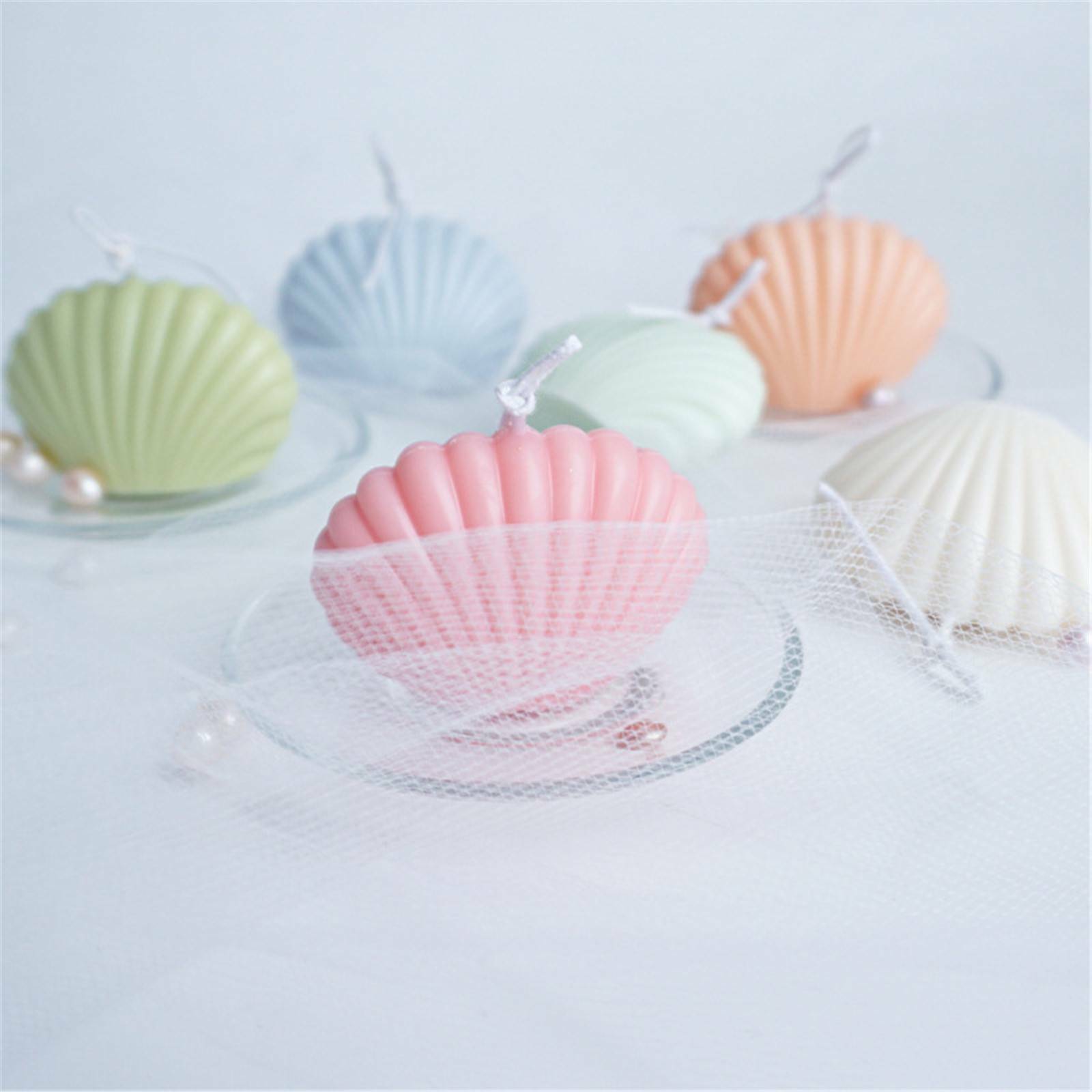 Seashell Candle Silicone Mold - Conch Scallop Clam Wax Mould for DIY Candle and Craft Decor