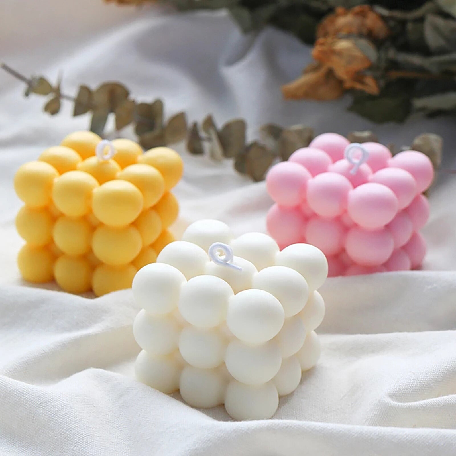 6-Cavity 3D Cube Silicone Mold – Bubble Candle Soap Chocolate Cake DIY Craft Mould