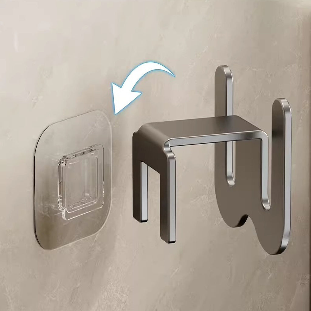 6PCS Wall Mounted Slipper Rack Holder Aluminum Bathroom Shoe Organizer Hooks