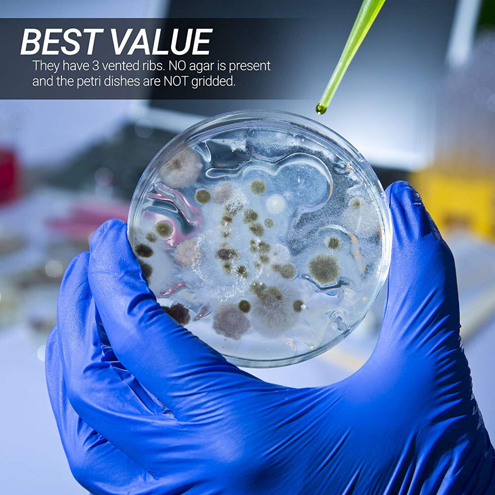 20pcs Plastic Petri Dishes with Lids 90mm x 15mm | Pre-Sterile Lab Culture Plates