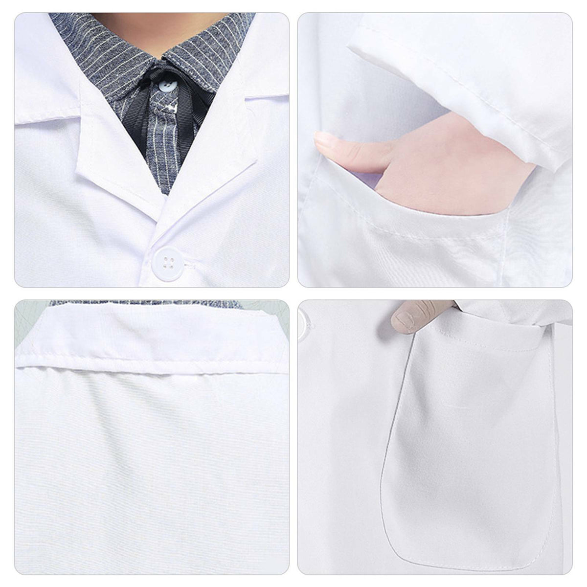 Kids White Lab Coat Doctor Scientist Fancy Dress Costume Boys Girls Book Week