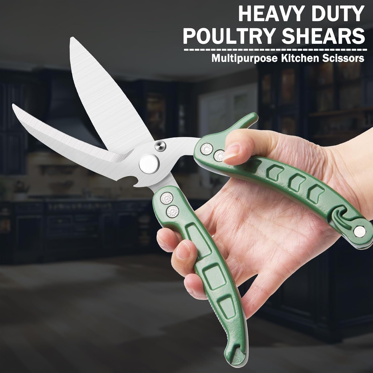 2pcs Heavy Duty Kitchen Scissors | Stainless Steel Meat Bone Shears & Beer Opener