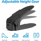 24x Adjustable Plastic Double Layer Shoe Rack Three Gear Shoe Support Space Sav24PCS Adjustable Double Layer Shoe Rack Holders - Space Saving Plastic Shoe Organiserse