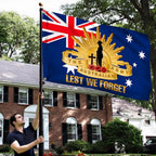 Anzac Day Australia Lest We Forget Flag We Will Remembe Them Grommet Flag Double