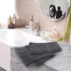2PCS Cotton Face Washer Towels 35x75cm - Soft 120GSM Face Cloth Set Grey