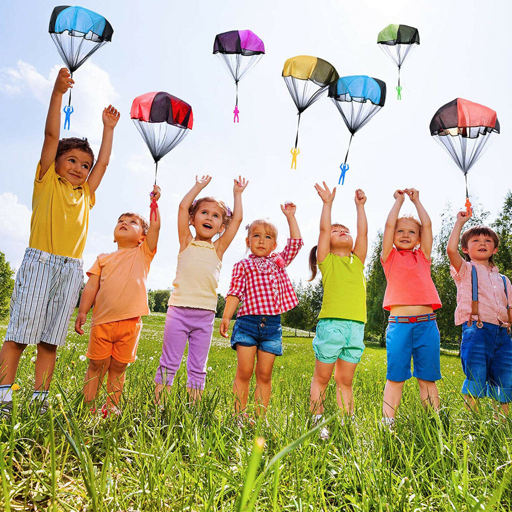 10pcs Mini Soldier Parachute Toys | Hand Throw Outdoor Flying Game for Kids