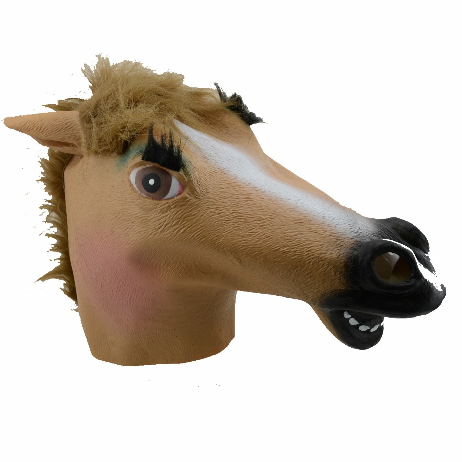 Female Horse Head Mask Latex Full Face Costume Mask - Animal Cosplay Party Halloween Prop