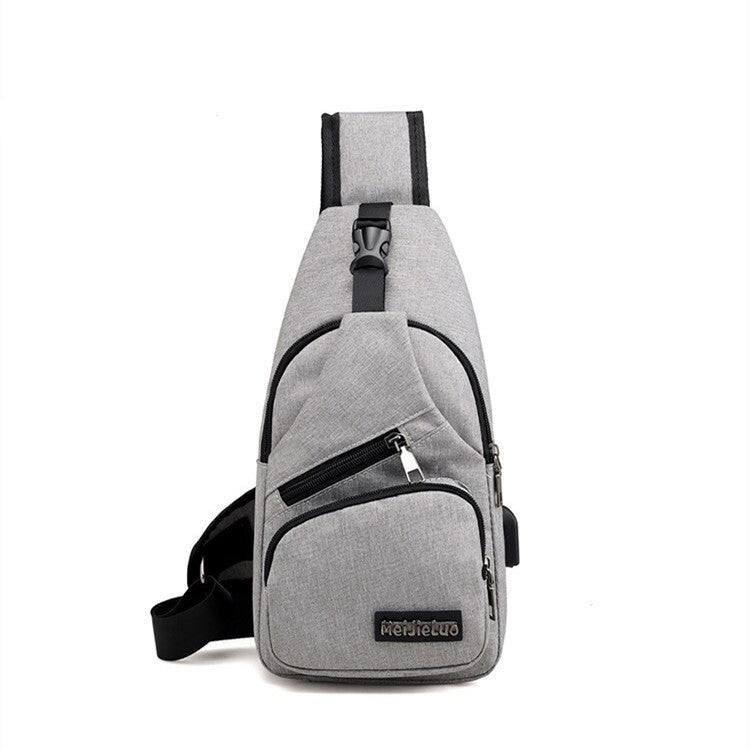 Men’s Sling Chest Bag with USB Charging Port – Crossbody Shoulder Backpack for Travel and Outdoor Use