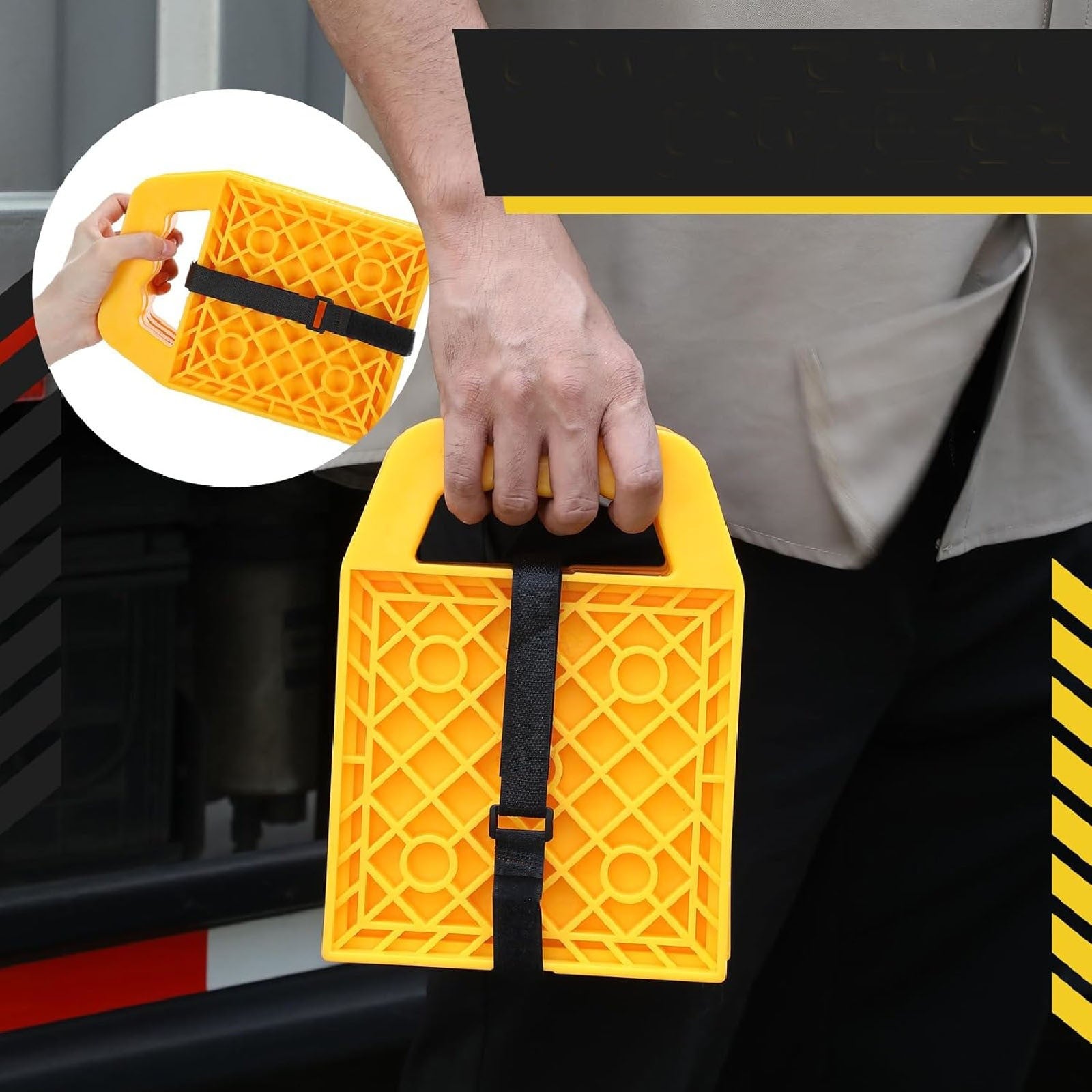 4PCS RV Stabilizer Jack Leg Pads - Caravan Awning Leg Support Level Pads Yellow