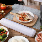 Bamboo Food Wrap Dispenser with Cutter | 3 Slot Cling Film & Foil Storage Organizer