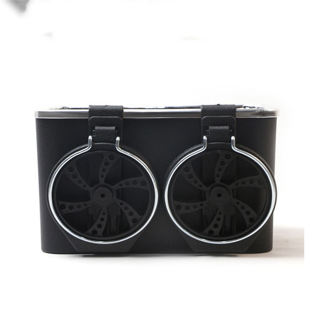 Car Armrest Storage Box with Cup Holder and Tissue Drawer – Multifunction Coffee and Drink Organizer