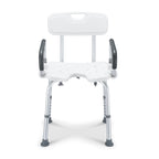 Adjustable Aluminium Shower Chair Bath Seat with Armrests Bathroom Safety Stool