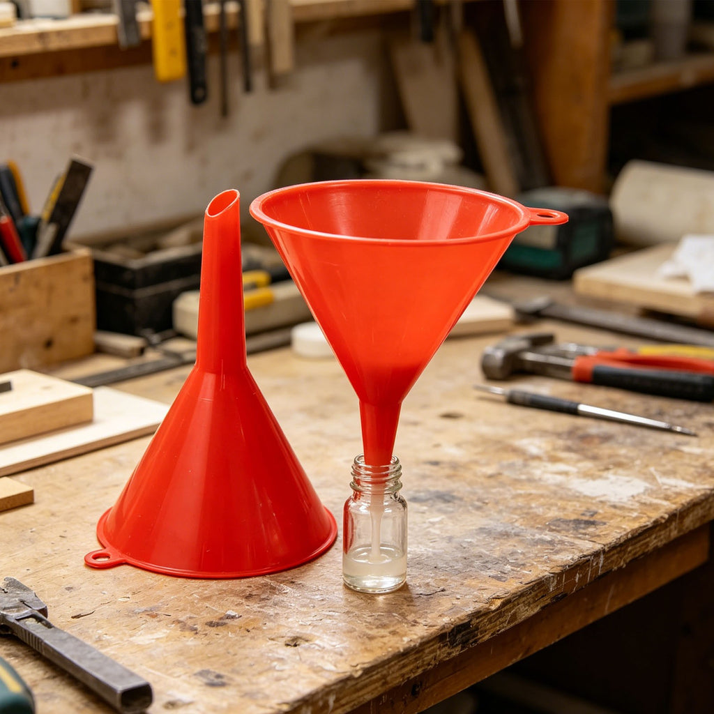 8pcs Plastic Funnel Set Red | Multi Size Kitchen Funnel for Liquid Oil Water Transfer