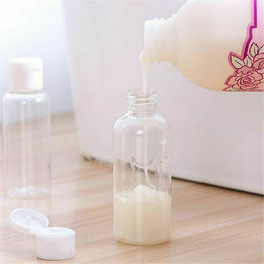 10pcs 50ml Refillable Travel Bottles | Clear PET Squeeze Cosmetic Lotion Containers