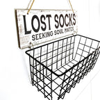 Lost Socks Laundry Basket Sign – Wall Mounted Laundry Room Sock Organizer