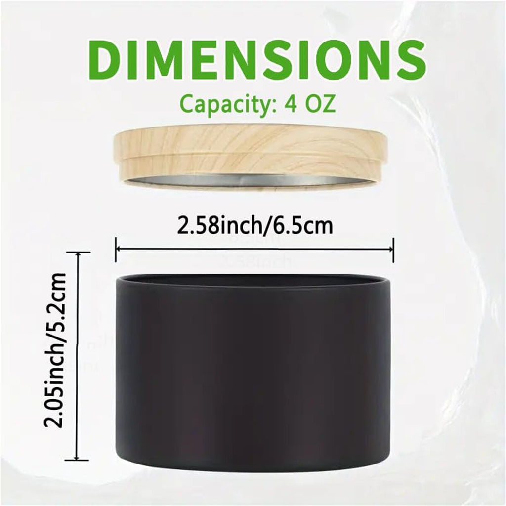 24PCS Black Candle Tins with Lids – Empty Tinplate Candle Containers for DIY Candle Making (4oz / 8oz)