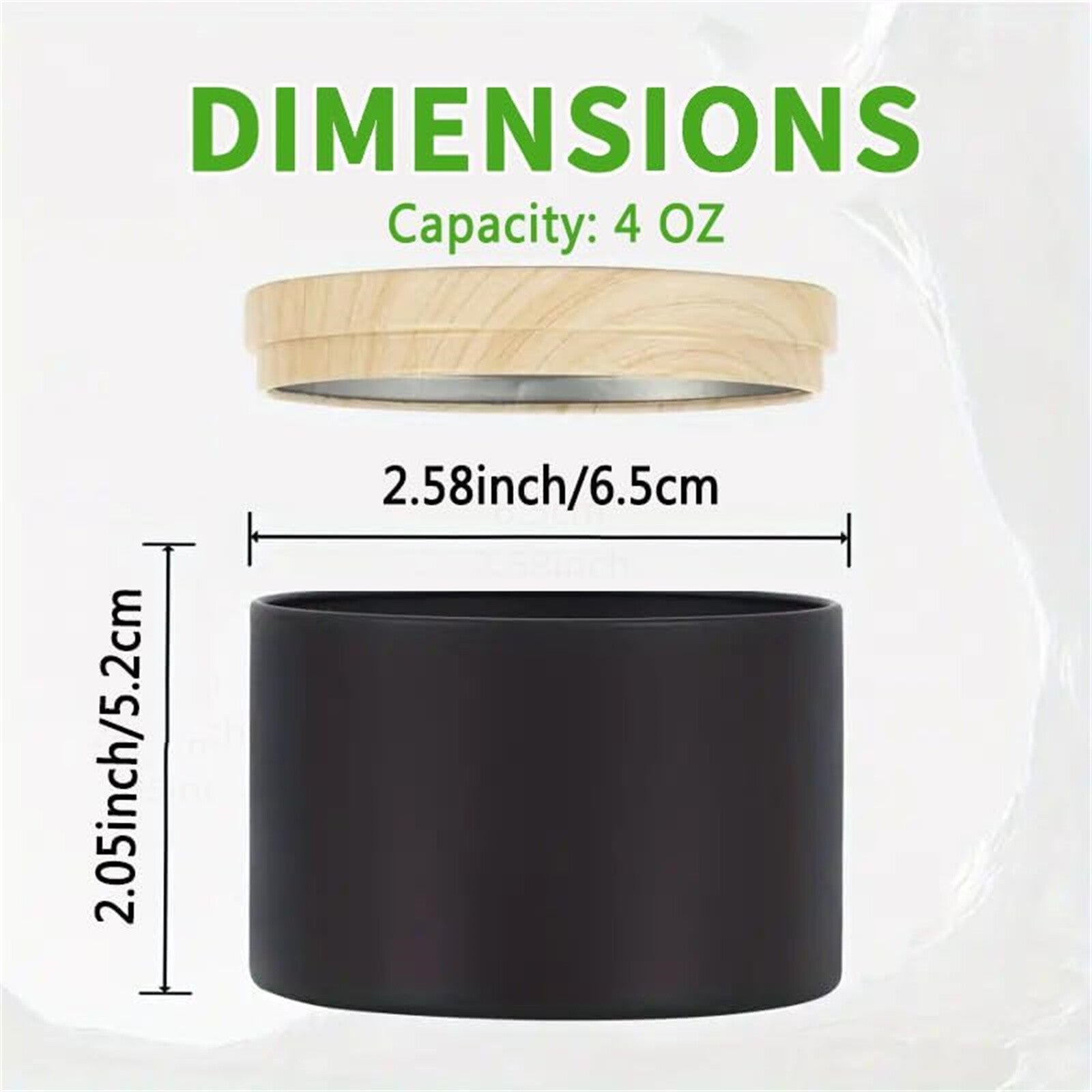 24PCS Black Candle Tins with Lids – Empty Tinplate Candle Containers for DIY Candle Making (4oz / 8oz)