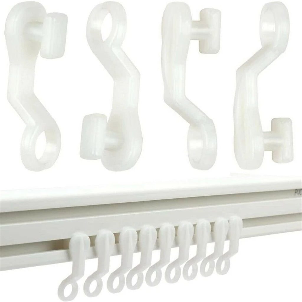 500PCS Curtain Glide Hooks 28mm - Plastic Rail Runner Rings for Curtains and Drapes