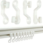 500PCS Curtain Glide Hooks 28mm - Plastic Rail Runner Rings for Curtains and Drapes