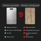 Steel chopping board edge detail