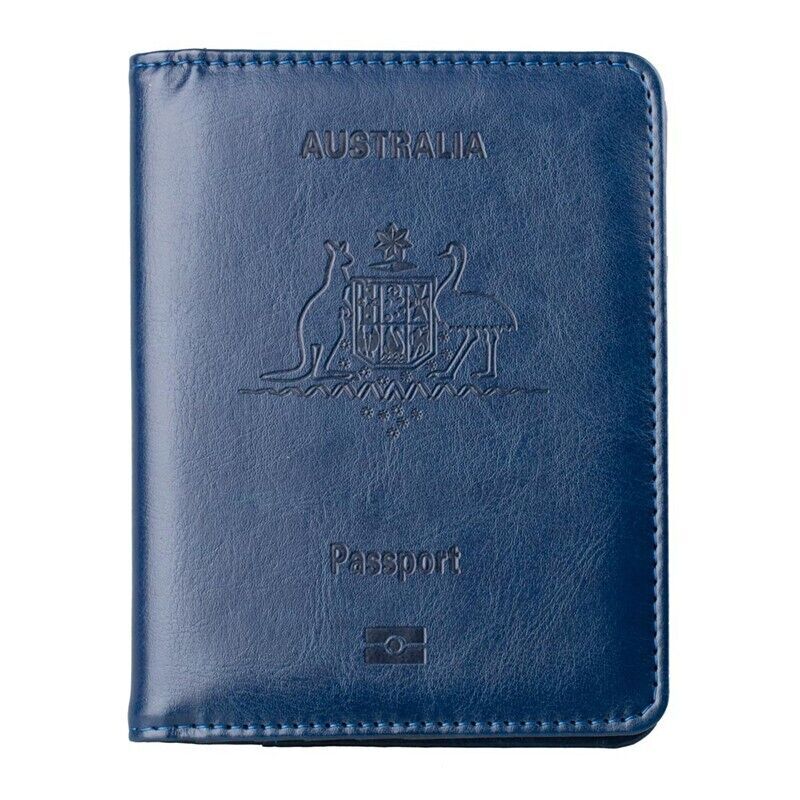Slim RFID Blocking Passport Holder Wallet – Travel ID Card Organizer (AU Design)
