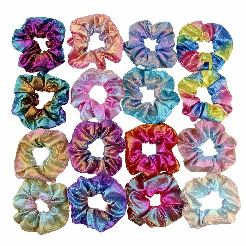 40PCS Metallic Glitter Scrunchies - Women’s Elastic Hair Ties Multicolour