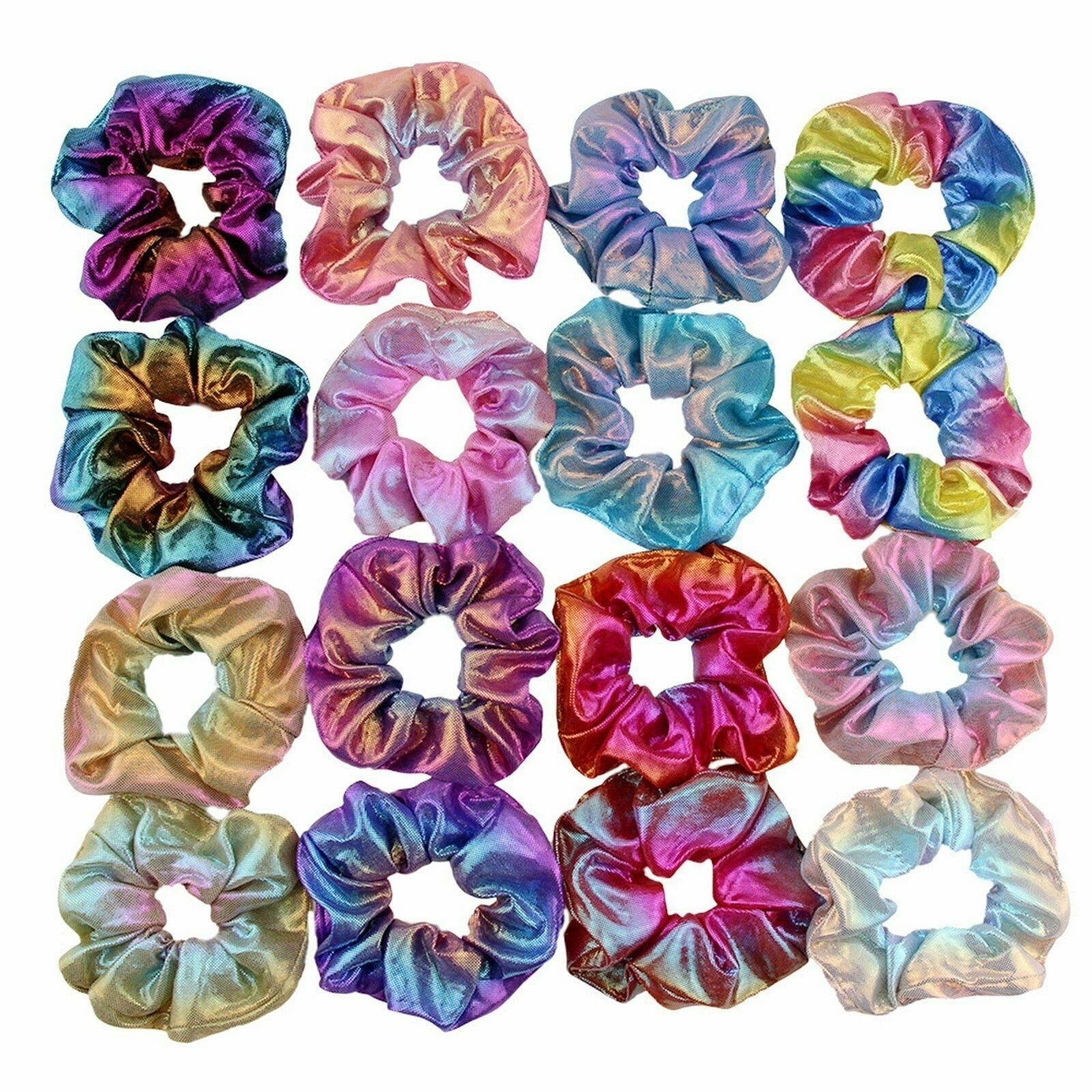 40PCS Metallic Glitter Scrunchies - Women’s Elastic Hair Ties Multicolour