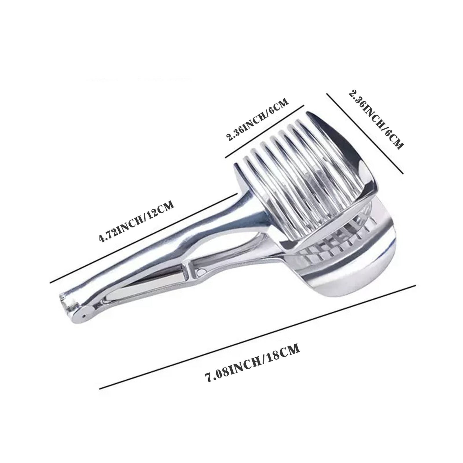 Handheld Tomato Slicer & Lemon Cutter – Stainless Steel Fruit Vegetable Slicing Holder