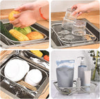 Vegetable Strainer Drainage Basket Stainless Steel Expandable Over Sink Colander