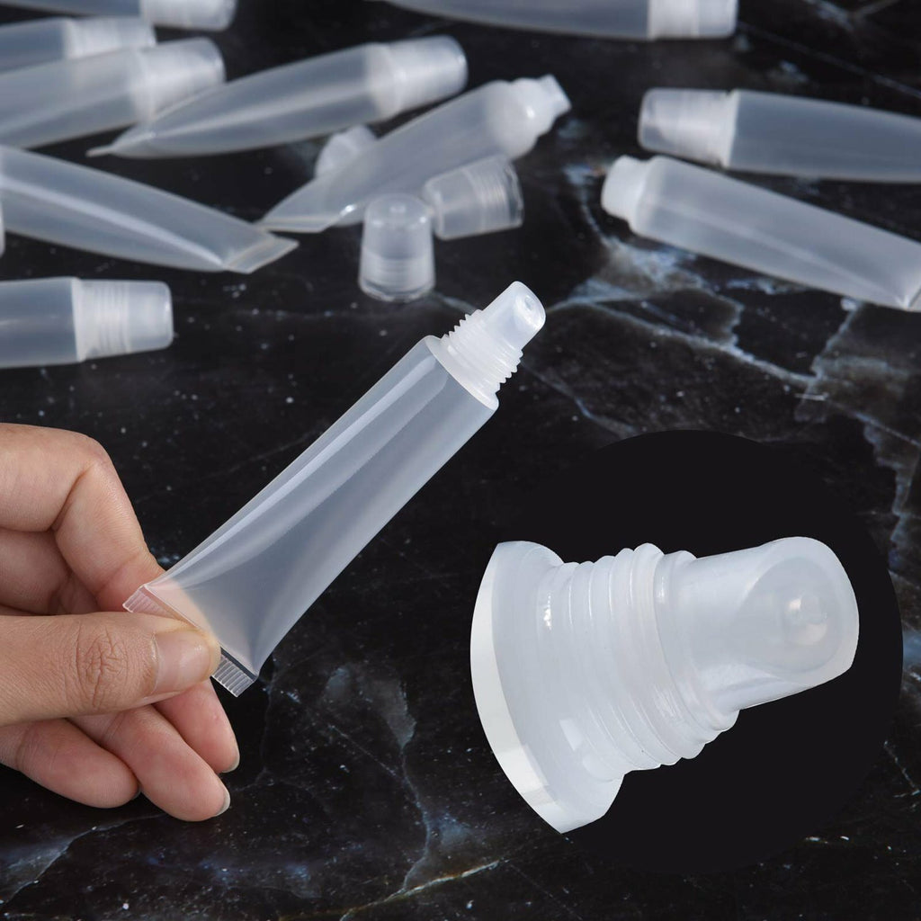50PCS Clear Lip Gloss Squeeze Bottles 8ml - Empty Lip Balm Tube Containers with 6 Funnels
